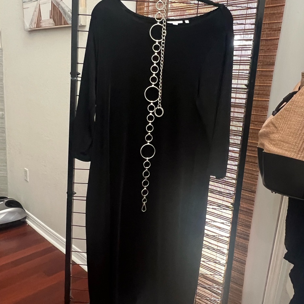 Chico's Black Long-Sleeve Shift Dress